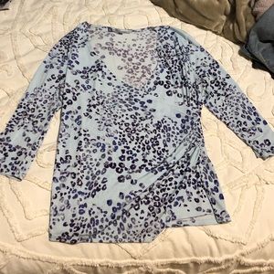 Leopard vneck wrap shirt